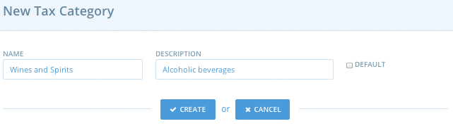 New Tax Category Form