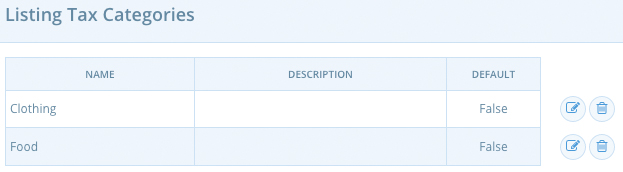 Tax Categories