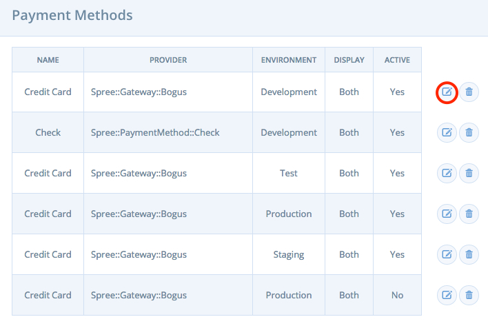 Payment Methods - User Guide | Spree Commerce