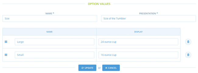 Completed Option Values